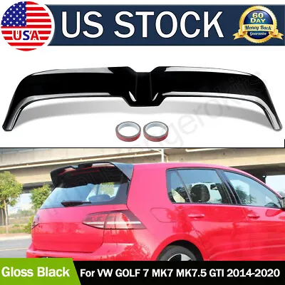 Fit For VW GTI MK7 MK7.5 2014-2020 Glossy Black Rear Roofline Roof Spoiler Wing • $81.56