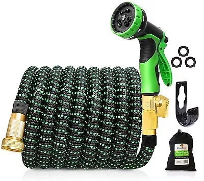 50’ Flexible Garden Hose Lightweight Kink Free.  With Carry Bag Spray Nozzle • $16.98