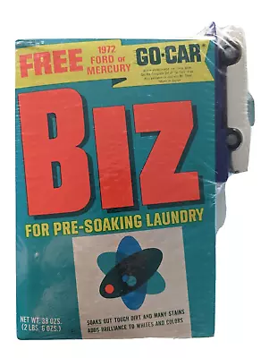 Vintage Biz Detergent 1972 FORD Or MERCURY Go-Car PROMO White CAR NEW IN PLASTIC • $129.99