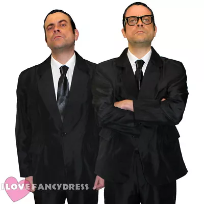 Mens Gangster Twins Costumes Suit Tie Glasses Couple Fancy Dress 50s 60s England • £49.99