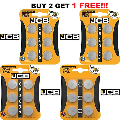 JCB® (6 Pack) CR/DL 2032 2025 2016 Lithium Coin Cell 3V Button Batteries Car Key • £3.01