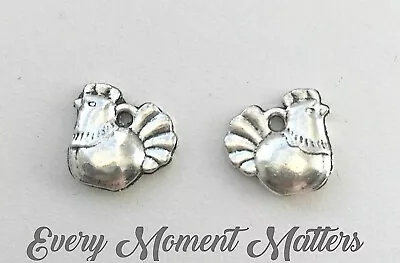£2.29 • Buy 10 X Tibetan Silver CHICKEN HEN EASTER CHICK ROOSTER BIRD 14mm 3D Charm Pendant