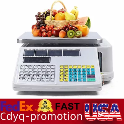 Commercial Digital Price Computing Scale 66lbs 30KG With Label Printer 110V Food • $299.25