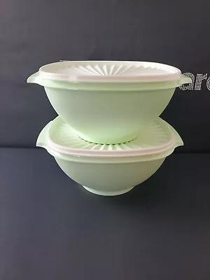 Tupperware Servalier Bowl Vintage Collection Green 11.75 Cup Set Of 2 New • $37.99