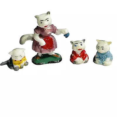 Vintage Marx Fairykins Three Little Kittens And Mama 1960s Miniature Figurines • $24.99