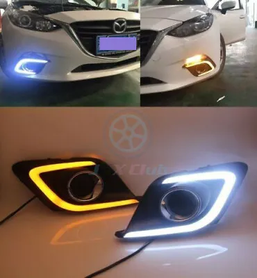 A Pair DRL LED Daytime Running Lights Fog Lamp Light H For Mazda 3 2P 2013-2016 • $86.92