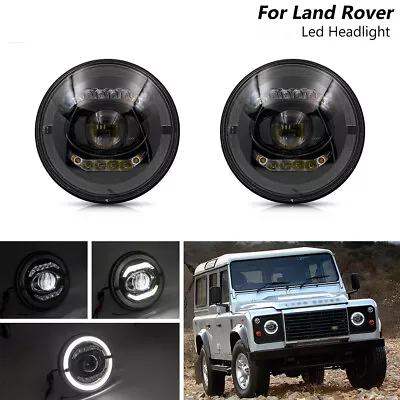 [E-mark] ECE RHD 7''inch LED Headlight Halo Ring For Land Rover Defender 90/110 • $269.99