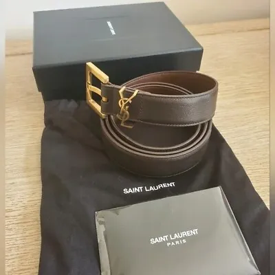 $400 • Buy Saint Laurent YSL Monogram Leather Belt