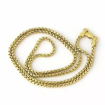 Men&Women's Solid 18K Gold Filled 3mm Wide Round Box Chain Necklace 20 ~28  H5K • $20.99