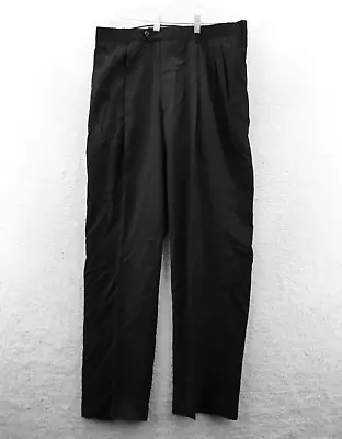 Vito Rufalo Dress Pants 34x32 Mens Black Wool Suit Slack 34 X 32 Trouser Vintage • $37.04