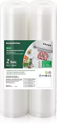 Bonsenkitchen Vacuum Food Sealer Rolls Bags 2 Rolls 30 X 600 Cm Sous Vide Bags • £14.25