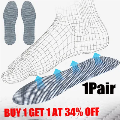 4D Work Boot Shoes Insoles Hiking Trainer Inner Soles Foot Inserts Support  UK • £2.87