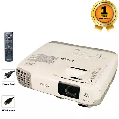 Refurbished Epson PowerLite 97 3LCD Projector 2700 ANSI HD 1080i HDMI Bundle • $140.25