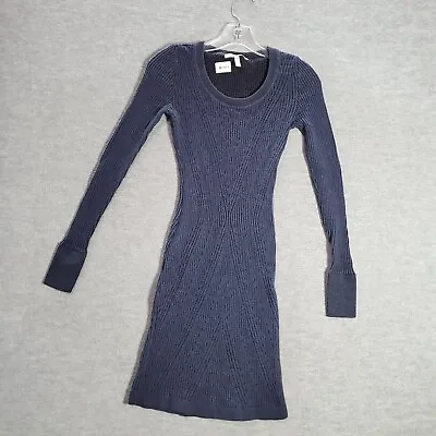 Victoria Secret Women Sweater Dress XS Blue Cable Knit Round Neck Long Sleeve • $20.73