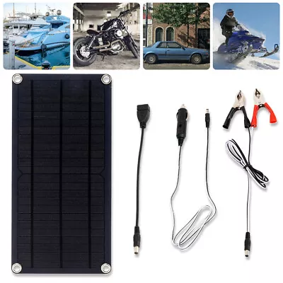 60W 12V Portable Solar Panel Trickle Charger Kit Car Battery Maintainer RV Van • £14.90