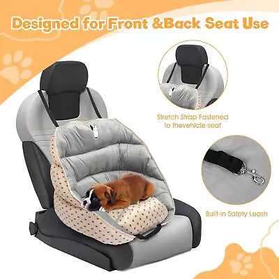 Dog Car Seat Puppy Car Seat Booster Seat Pet Safety Car Seat Travel Bed Nest For • £32.23