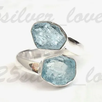 Rough Aquamarine 925 Sterling Silver Ring Mother's Day Jewelry All Size MP-14 • $12.32