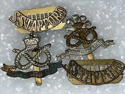 4 X Vintage North Stafford Regiment - Military Cap Uniform Badges • £5.80
