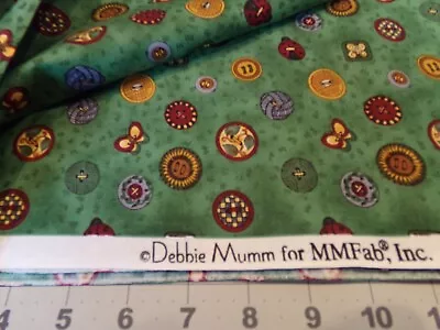 1 Yd X 44  Debbie Mumm Vintage  Buttons  Buttons   Colorful Cotton  #6283 • $12.89