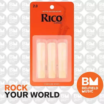 3 Pack Of Rico Alto SAX Reed Size 2 Saxophone Replacement Reeds 2.0 X3 • $21.99