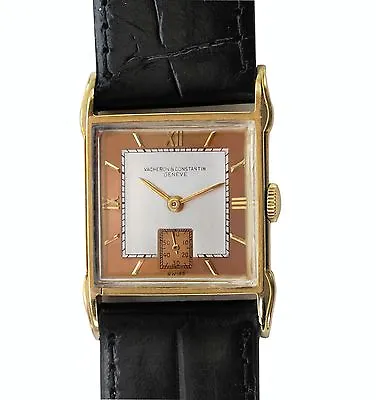 Vintage 40s Vacheron Constantin 18k Gold  Fancy Case Watch With  22mm Two Bands • $4999