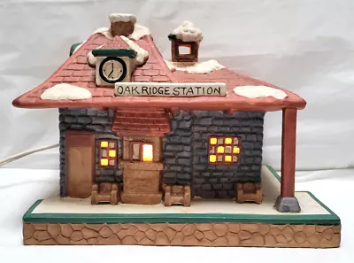 Mervyn's? Christmas Village Square OAK RIDGE STATION Lighted Train Station-READ • $50.39