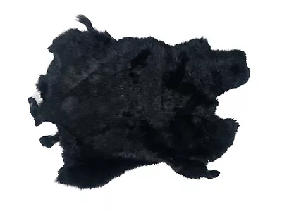 Rabbit Pelt Dyed Black Better Grade (134-01B) L17 • $28.63