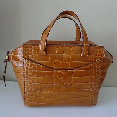 $579.97 • Buy KATE SPADE Park Avenue BEAU BAG Camel CROC Leather COLLECTORS ITEM Handbag RARE