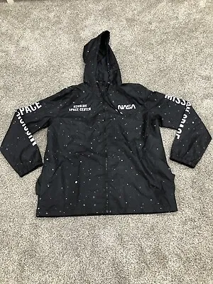 Hyper Space Men’s XXL Windbreaker Cinch Hood Full Zip Black Astronaut NASA K2 • $29