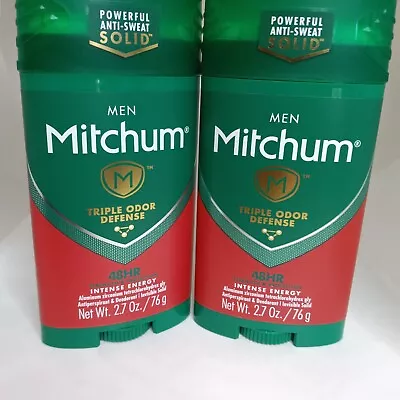 (2) Mitchum Men Triple Odor Defense Intense Energy Antiperspirant Deodorant • $18.95