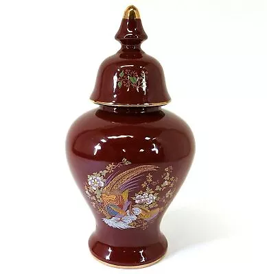 Vintage Capodimonte N Italy Urn Lidded Jar Vase Urn Red Floral Birds 35cm M983 • $142.33