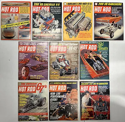 Lot (10) 1966 Hot Rod Magazine Rat Rods Bonneville Chevy Ford Vw Rare! • $55.97