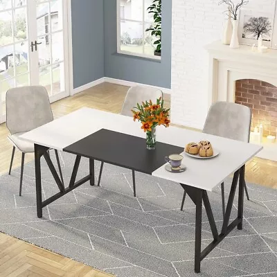 Tribesigns 71  Large Dining Table For 6-8 Peoples Modern Wood Kitchen Tables • $133.05