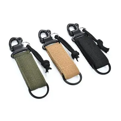 Heavy Duty Belt Keeper Clip Key Holder With Nylon MOLLE Strap Keychain Organizer • $6.98