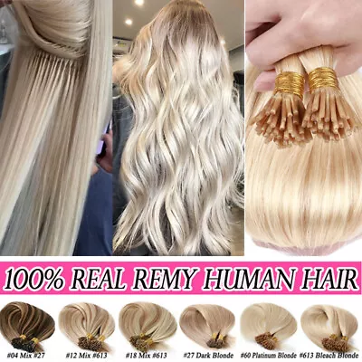 Thick Stick I-TIP 1G Pre Bonded Real Remy Human Hair Extensions Bleach Blonde • $36.80