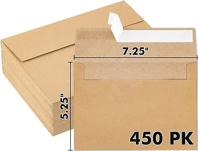 450 Invitation Envelopes Brown Kraft A7 5.25  X 7.25 For 5x7 Photo Wedding Card • $39.99
