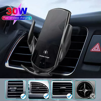 30W Car Wireless Charger Automatic Clamping Phone Holder For IPhone 14 13 12 Pro • $27.99