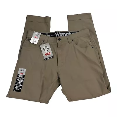 Wrangler Men's ATG Performance Reg Taper 5-Pocket Pants - Khaki 36x34 • $18.88