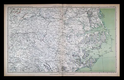 1891 Civil War Topo Map North Carolina Outer Bank Raleigh Cape Hatteras Roanoke  • $79.20