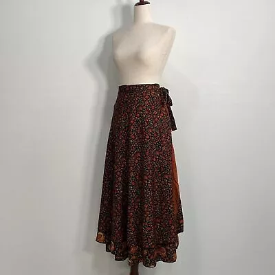 Boho Wrap Skirt Cottagecore Floral Paisley One Size • $32