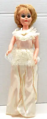 Kaysam Vintage 1961 15” Doll Wedding Dress Sleeping Eyes Made In Japan • $19.99