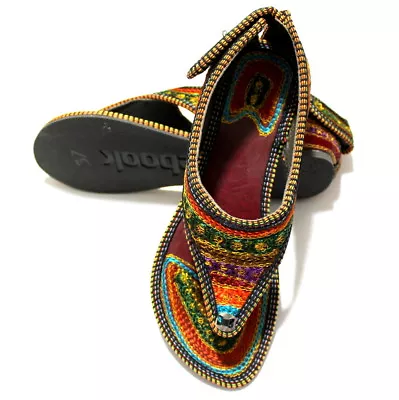 Women Mojari Sandals Traditional Punjabi Jutti Slipper US Style Shoes Flip Flops • $39.34