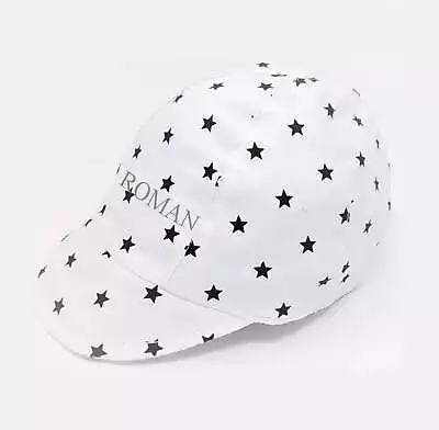 Personalised Baby Baseball Cap White With Navy Stars | Baby Boy Hat • £12