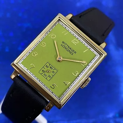 Vintage 1950 Mans WITTNAUER LONGINES Stunning Green Dial Fully Serviced WARRANTY • $345