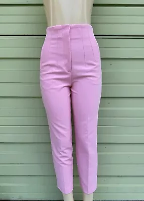 New Zara Woman High-waisted Pants Pink Bubble Gum Waist 32  Size 10 #b146 • $34.99