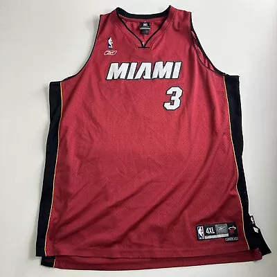 Reebok Dwyane Wade Miami Heat #3 Mens Size 4XL NBA Basketball Stitched Jersey • $49.99