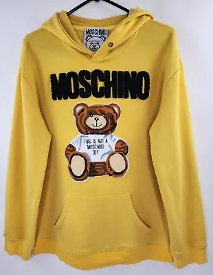 Moschino Couture Milano Hoodie Size L Color Yellow Made In Portugal Teddy Bear • $98.90