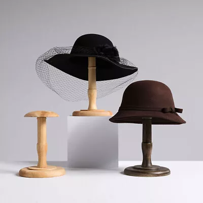 Vintage Wood Mannequin Hat Holder Stand Display Rack For Block Shop Three Color • $31.89
