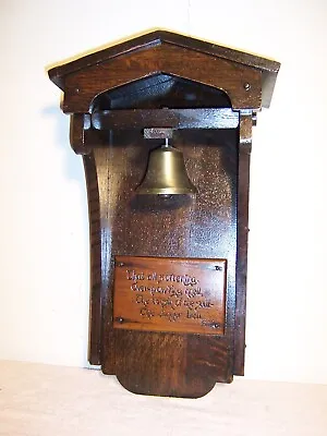 Antique Original Mission Oak Arts & Crafts Jamestown Brass Dinner Bell Byron • $349.99