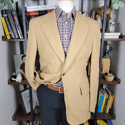 $50 • Buy VTG Neiman Marcus Men's Sport Coat Blazer Two Button Beige Camel Hair Size 43R
